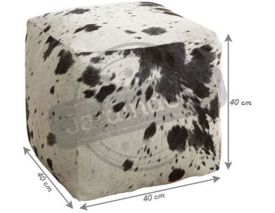 Pouf cube en peau de vache