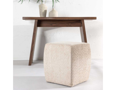 Pouf cube en polyester bouclette Neapel