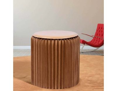 Pouf design en carton plié 35 cm (Kraft)