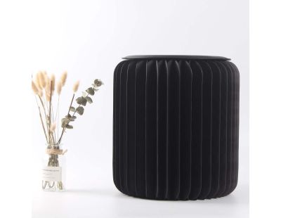 Pouf design en carton plié 35 cm (Noir)