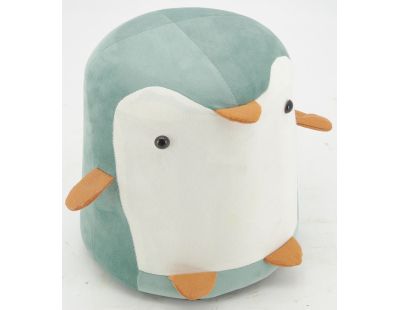 Pouf Pingouin en velours (Vert d'eau)