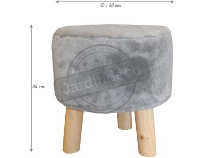 Pouf extra doux 3 pieds en bois Doli