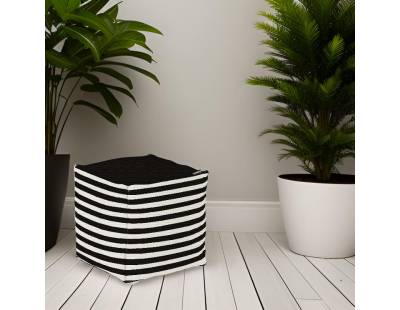 Pouf de jardin en coton 40 x 40 cm Stripes