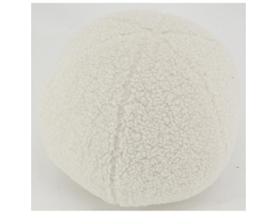 Pouf en tissu bouclettes blanc (Rond)