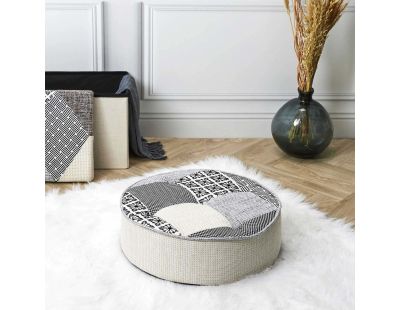 Pouf de sol rond Patchwork