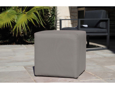 Pouf tabouret extérieur Cub 43 cm (Taupe)