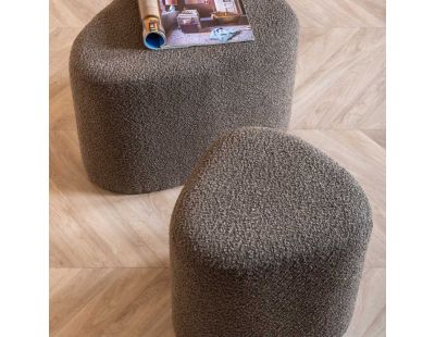 Pouf en tissu bouclette Ada Organic (Vert taupe)