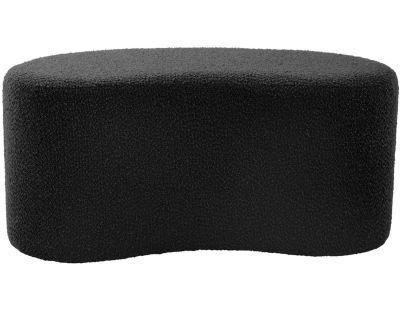 Pouf en tissu bouclette Ada Wave (Noir)