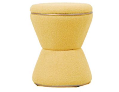 Pouf en tissu teddy Gustar (Jaune ocre)