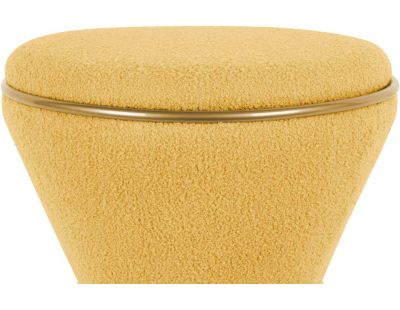 Pouf en tissu teddy Gustar (Jaune ocre)