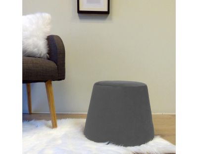 Pouf en velours Dome (Gris)