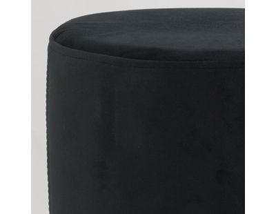 Pouf en velours et métal doré (Noir)