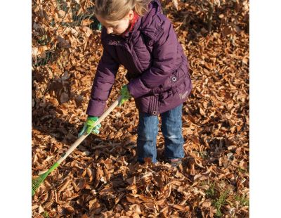 Outil de jardin pour enfant manche en bois (Râteau à feuilles)