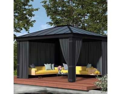 Rideaux pour tonnelle de jardin Dallas (Pour tonnelle 4 x 2 m)