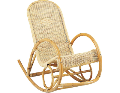 Rocking chair en manau et moelle de rotin naturelle Tipi