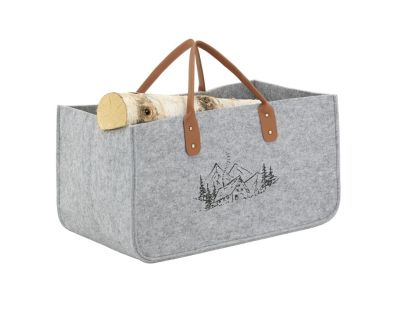 Sac à bûches en feutrine gris Montagne (Gris Montagne)