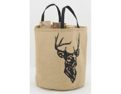 Sac rond en jute naturel plastifié (Cerf)