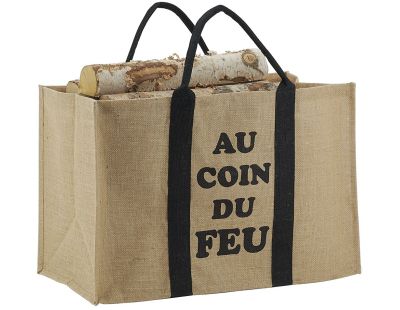 Sac à bûches en jute (Naturel 'Au coin du feu')