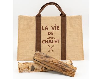 Sac à bûches en jute (La vie de chalet)