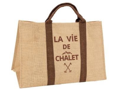 Sac à bûches en jute (La vie de chalet)