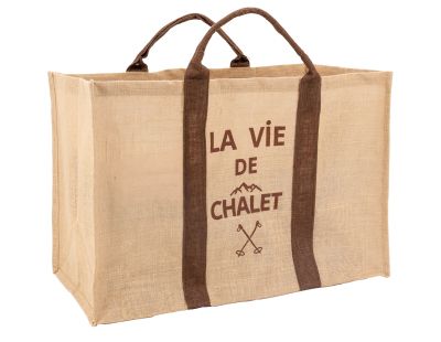 Sac à bûches en jute (La vie de chalet)