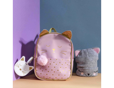 Sac à dos enfant chat rose