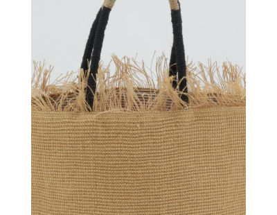 Sac en jute naturel et corde avec franges