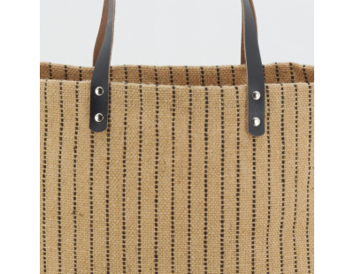 Sac à mains en jute à rayures