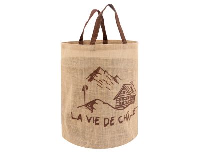 Sac rond en jute naturel plastifié (La vide de chalet)