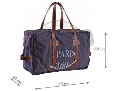 Sac de voyage en coton et cuir Paris 360