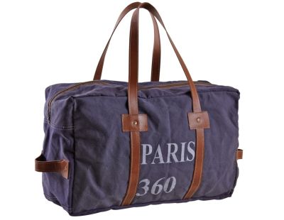 Sac de voyage en coton et cuir Paris 360