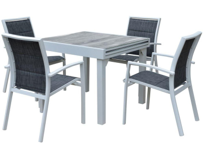 Salon de jardin moderne 4 personnes Modulo (Wood)