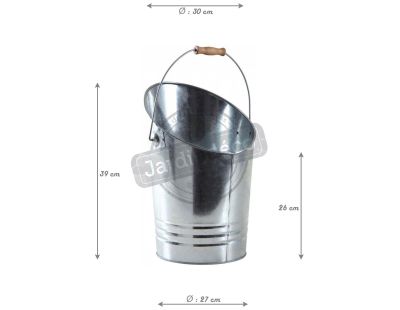 Seau à cendres en métal galvanisé