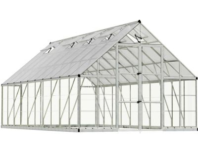 Serre de jardin en aluminium argent et polycarbonate Balance (18.4m²)