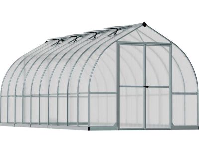 Serre de jardin en aluminium argent et polycarbonate Bella (14.7m²)