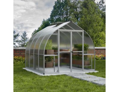 Serre de jardin en aluminium argent et polycarbonate Bella (6m²)