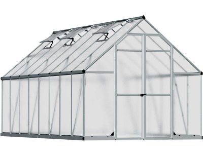 Serre de jardin en aluminium argent et polycarbonate Essence (11.8m²)