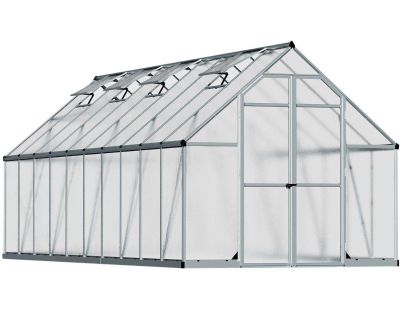 Serre de jardin en aluminium argent et polycarbonate Essence (14.7m²)