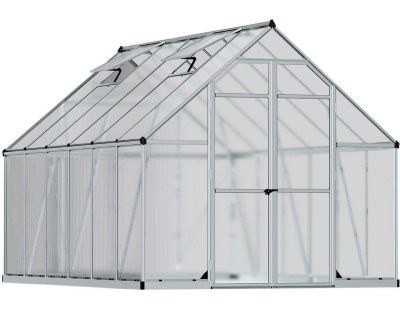 Serre de jardin en aluminium argent et polycarbonate Essence (9m²)