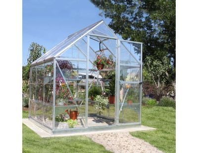 Serre de jardin en aluminium argent et polycarbonate Harmony (3.4m²)