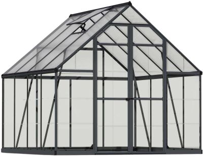 Serre de jardin en aluminium gris et polycarbonate Balance (6m²)