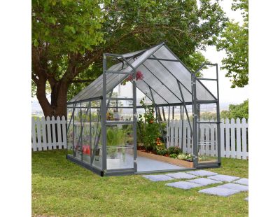 Serre de jardin en aluminium gris et polycarbonate Balance (6m²)