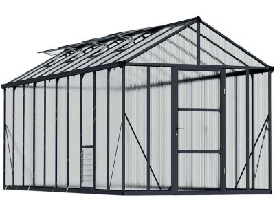 Serre de jardin en aluminium gris et polycarbonate Glory (15.3m²)