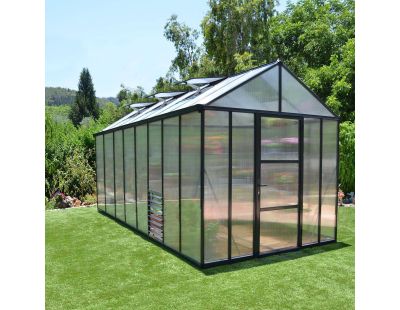 Serre de jardin en aluminium gris et polycarbonate Glory (12.2m²)