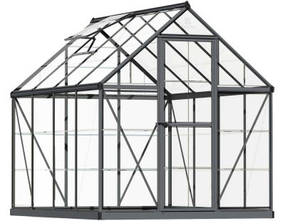 Serre de jardin en aluminium gris et polycarbonate Harmony (4.6m²)