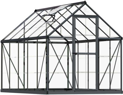 Serre de jardin en aluminium gris et polycarbonate Harmony (5.7m²)