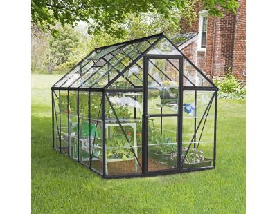 Serre de jardin en aluminium gris et polycarbonate Harmony (5.7m²)