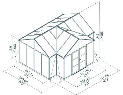 Serre de jardin en aluminium et polycarbonate Triomphe