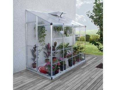 Serre de jardin en aluminium et polycarbonate adossée Lean To (3m²)