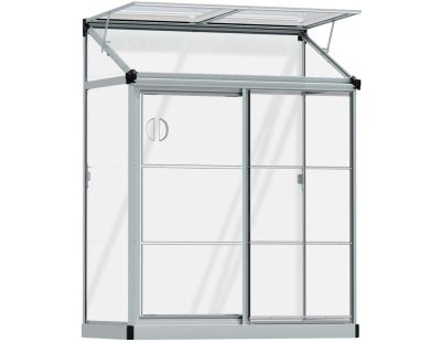 Serre de jardin en aluminium et polycarbonate adossée Lean To (0.8m²)